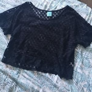 🌟10 FOR $30 H.i.p. Black Lace Short Sleeve Top